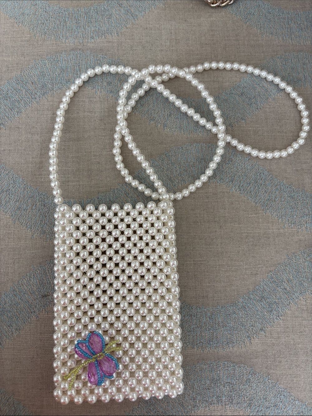 Faux pearl crossbody